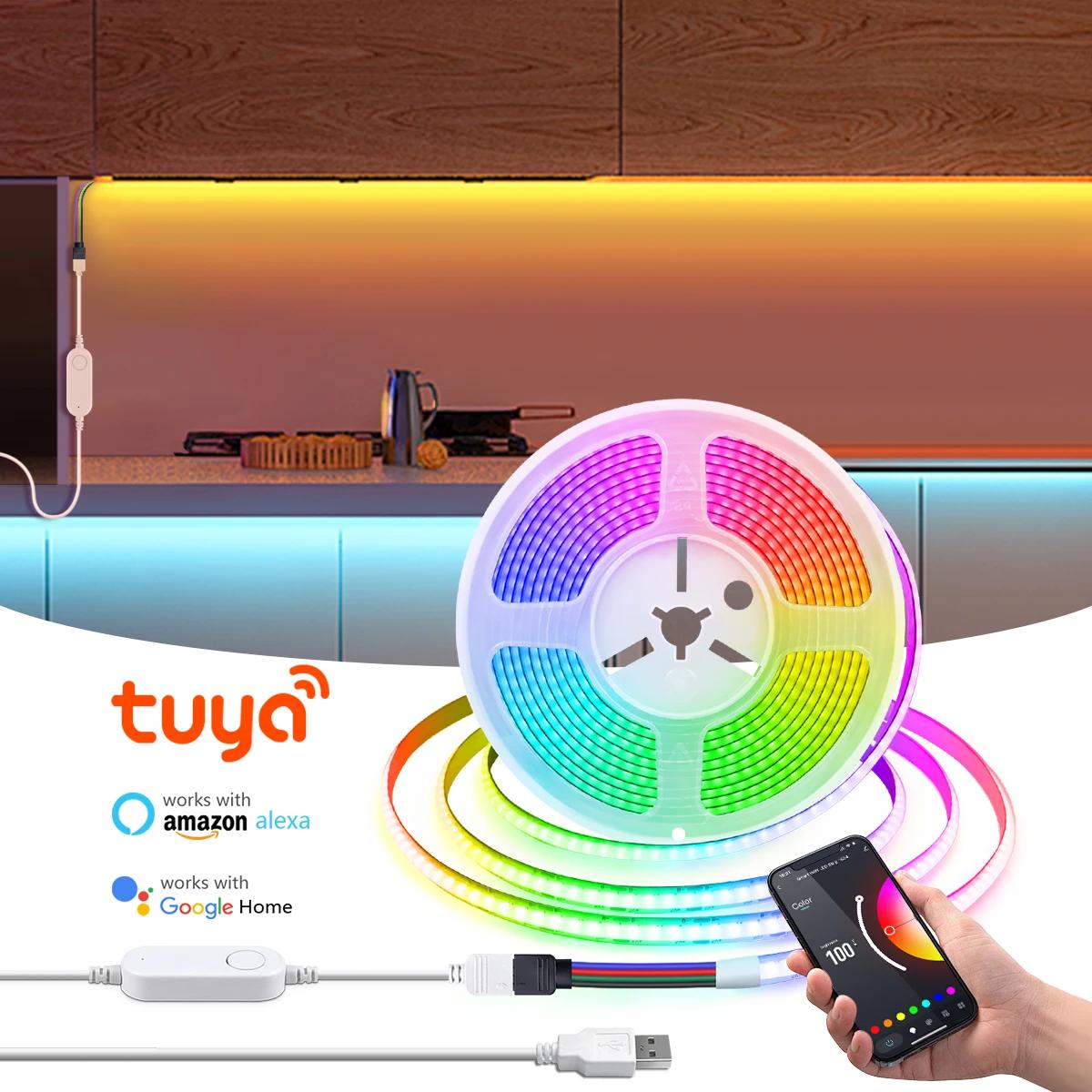 Tuya Ʈ RGB LED Ʈ ,  ,  LED ,   , ˷  Ȩ ۵, USB 5V COB